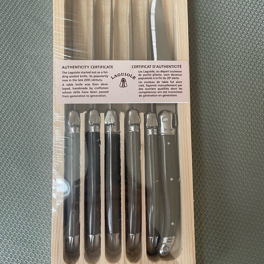 Laguiole Steak Knife Set with Wood Box